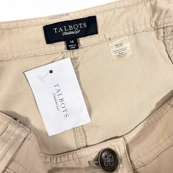 Talbots Cargo Midi Skirt Womens 14 Button Front Khaki Safari Utility A-line y2k - Picture 7 of 7